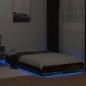 vidaXL Bettgestell mit LED Räuchereiche 90x190 cm Holzwerkstoff vidaXL Bettgestell mit LED Räuchereiche 90x190 cm Holzwerkstoff