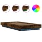 vidaXL Bettgestell mit LED Räuchereiche 90x190 cm Holzwerkstoff vidaXL Bettgestell mit LED Räuchereiche 90x190 cm Holzwerkstoff
