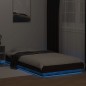 vidaXL Bettgestell mit LED Braun Eichen-Optik 90x190 cm Holzwerkstoff vidaXL Bettgestell mit LED Braun Eichen-Optik 90x190 cm Holzwerkstoff