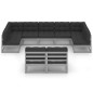 9-tlg. Garten-Lounge-Set mit Kissen Grau Kiefer Massivholz 9-tlg. Garten-Lounge-Set mit Kissen Grau Kiefer Massivholz
