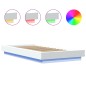 vidaXL Bettgestell mit LED Weiß 90x190 cm Holzwerkstoff vidaXL Bettgestell mit LED Weiß 90x190 cm Holzwerkstoff
