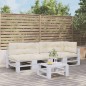 vidaXL Palettenkissen 5-tlg. Creme Stoff vidaXL Palettenkissen 5-tlg. Creme Stoff