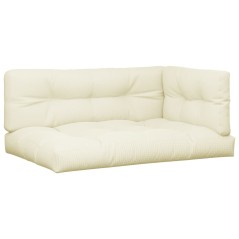 vidaXL Palettenkissen 5-tlg. Creme Stoff