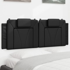 vidaXL Kopfteil-Kissen Schwarz 140 cm Kunstleder