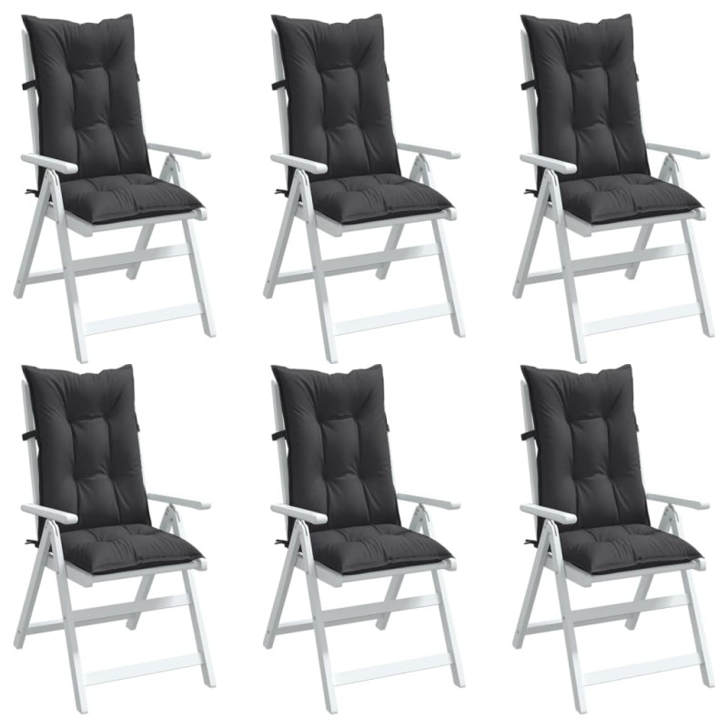 vidaXL Hochlehner-Auflagen 6 Stk. Melange Anthrazit 120x50x7 cm Stoff vidaXL Hochlehner-Auflagen 6 Stk. Melange Anthrazit 120x50x7 cm Stoff