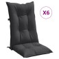 vidaXL Hochlehner-Auflagen 6 Stk. Melange Anthrazit 120x50x7 cm Stoff vidaXL Hochlehner-Auflagen 6 Stk. Melange Anthrazit 120x50x7 cm Stoff