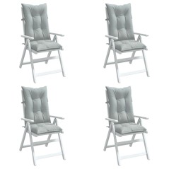 vidaXL Hochlehner-Auflagen 4 Stk. Melange Hellgrau 120x50x7 cm Stoff