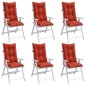 vidaXL Hochlehner-Auflagen 6 Stk. Melange Rot 120x50x7 cm Stoff vidaXL Hochlehner-Auflagen 6 Stk. Melange Rot 120x50x7 cm Stoff