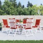 vidaXL Hochlehner-Auflagen 6 Stk. Melange Rot 120x50x7 cm Stoff vidaXL Hochlehner-Auflagen 6 Stk. Melange Rot 120x50x7 cm Stoff