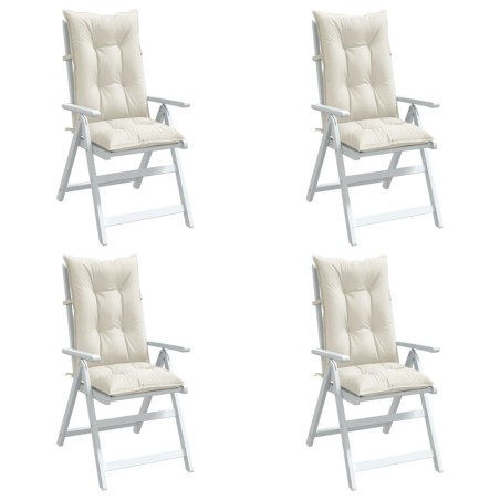 vidaXL Hochlehner-Auflagen 4 Stk. Melange Creme 120x50x7 cm Stoff