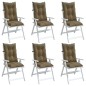 vidaXL Hochlehner-Auflagen 6 Stk. Melange Taupe 120x50x7 cm Stoff vidaXL Hochlehner-Auflagen 6 Stk. Melange Taupe 120x50x7 cm Stoff