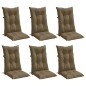 vidaXL Hochlehner-Auflagen 6 Stk. Melange Taupe 120x50x7 cm Stoff vidaXL Hochlehner-Auflagen 6 Stk. Melange Taupe 120x50x7 cm Stoff
