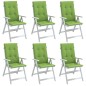 vidaXL Hochlehner-Auflagen 6 Stk. Melange Grün 120x50x4 cm Stoff vidaXL Hochlehner-Auflagen 6 Stk. Melange Grün 120x50x4 cm Stoff