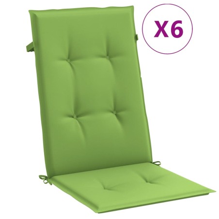 vidaXL Hochlehner-Auflagen 6 Stk. Melange Grün 120x50x4 cm Stoff