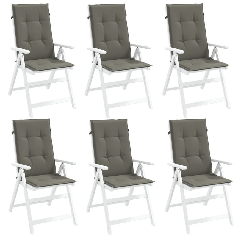 vidaXL Hochlehner-Auflagen 6 Stk. Melange Dunkelgrau 120x50x4 cm Stoff vidaXL Hochlehner-Auflagen 6 Stk. Melange Dunkelgrau 120x50x4 cm Stoff