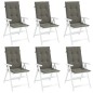 vidaXL Hochlehner-Auflagen 6 Stk. Melange Dunkelgrau 120x50x4 cm Stoff vidaXL Hochlehner-Auflagen 6 Stk. Melange Dunkelgrau 120x50x4 cm Stoff