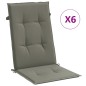 vidaXL Hochlehner-Auflagen 6 Stk. Melange Dunkelgrau 120x50x4 cm Stoff vidaXL Hochlehner-Auflagen 6 Stk. Melange Dunkelgrau 120x50x4 cm Stoff