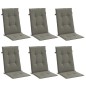 vidaXL Hochlehner-Auflagen 6 Stk. Melange Dunkelgrau 120x50x4 cm Stoff vidaXL Hochlehner-Auflagen 6 Stk. Melange Dunkelgrau 120x50x4 cm Stoff