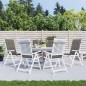 vidaXL Hochlehner-Auflagen 6 Stk. Melange Dunkelgrau 120x50x4 cm Stoff vidaXL Hochlehner-Auflagen 6 Stk. Melange Dunkelgrau 120x50x4 cm Stoff