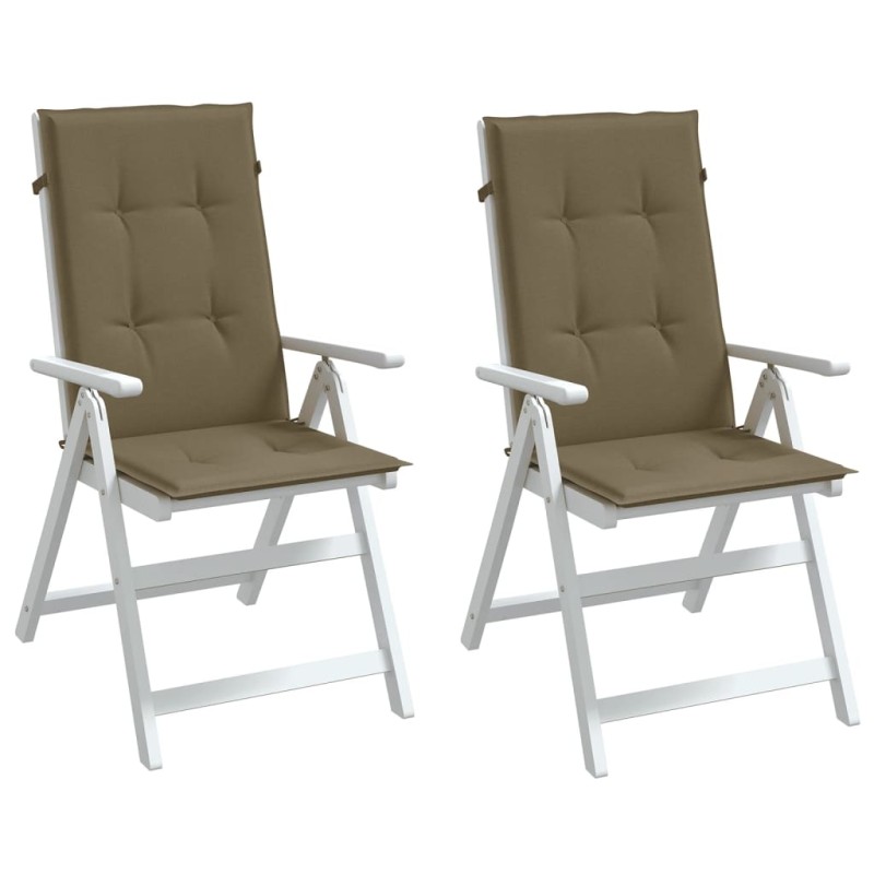 vidaXL Hochlehner-Auflagen 2 Stk. Melange Taupe 120x50x4 cm Stoff vidaXL Hochlehner-Auflagen 2 Stk. Melange Taupe 120x50x4 cm Stoff
