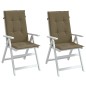 vidaXL Hochlehner-Auflagen 2 Stk. Melange Taupe 120x50x4 cm Stoff vidaXL Hochlehner-Auflagen 2 Stk. Melange Taupe 120x50x4 cm Stoff