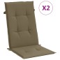 vidaXL Hochlehner-Auflagen 2 Stk. Melange Taupe 120x50x4 cm Stoff vidaXL Hochlehner-Auflagen 2 Stk. Melange Taupe 120x50x4 cm Stoff