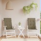 vidaXL Hochlehner-Auflagen 2 Stk. Melange Taupe 120x50x4 cm Stoff vidaXL Hochlehner-Auflagen 2 Stk. Melange Taupe 120x50x4 cm Stoff