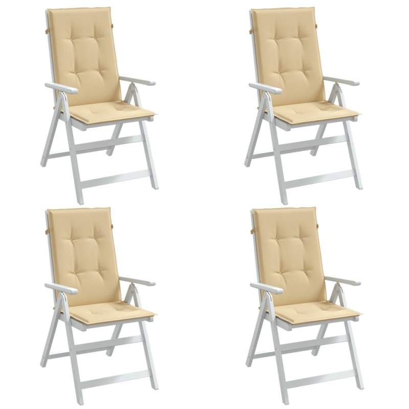 vidaXL Hochlehner-Auflagen 4 Stk. Melange Beige 120x50x4 cm Stoff vidaXL Hochlehner-Auflagen 4 Stk. Melange Beige 120x50x4 cm Stoff