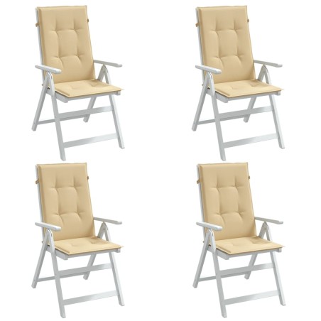 vidaXL Hochlehner-Auflagen 4 Stk. Melange Beige 120x50x4 cm Stoff
