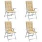 vidaXL Hochlehner-Auflagen 4 Stk. Melange Beige 120x50x4 cm Stoff vidaXL Hochlehner-Auflagen 4 Stk. Melange Beige 120x50x4 cm Stoff