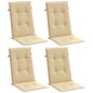 vidaXL Hochlehner-Auflagen 4 Stk. Melange Beige 120x50x4 cm Stoff vidaXL Hochlehner-Auflagen 4 Stk. Melange Beige 120x50x4 cm Stoff