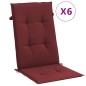vidaXL Hochlehner-Auflagen 6 Stk. Melange Weinrot 120x50x4 cm Stoff vidaXL Hochlehner-Auflagen 6 Stk. Melange Weinrot 120x50x4 cm Stoff