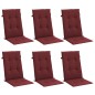 vidaXL Hochlehner-Auflagen 6 Stk. Melange Weinrot 120x50x4 cm Stoff vidaXL Hochlehner-Auflagen 6 Stk. Melange Weinrot 120x50x4 cm Stoff