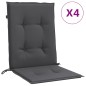 vidaXL Niedriglehner-Auflagen 4 Stk Melange Anthrazit 100x50x4cm Stoff vidaXL Niedriglehner-Auflagen 4 Stk Melange Anthrazit 100x50x4cm Stoff