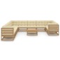 12-tlg. Garten-Lounge-Set Kissen Honigbraun Kiefer Massivholz 12-tlg. Garten-Lounge-Set Kissen Honigbraun Kiefer Massivholz