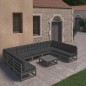 vidaXL 10-tlg. Garten-Lounge-Set mit Kissen Schwarz Massivholz Kiefer vidaXL 10-tlg. Garten-Lounge-Set mit Kissen Schwarz Massivholz Kiefer