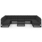 vidaXL 10-tlg. Garten-Lounge-Set mit Kissen Schwarz Massivholz Kiefer vidaXL 10-tlg. Garten-Lounge-Set mit Kissen Schwarz Massivholz Kiefer
