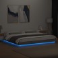 vidaXL Bettgestell mit LED Grau Sonoma 180x200 cm Holzwerkstoff vidaXL Bettgestell mit LED Grau Sonoma 180x200 cm Holzwerkstoff
