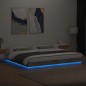 vidaXL Bettgestell mit LED Betongrau 180x200 cm Holzwerkstoff vidaXL Bettgestell mit LED Betongrau 180x200 cm Holzwerkstoff