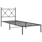 vidaXL Bettgestell mit Kopfteil Metall Schwarz 80x200 cm vidaXL Bettgestell mit Kopfteil Metall Schwarz 80x200 cm
