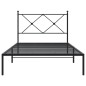 vidaXL Bettgestell mit Kopfteil Metall Schwarz 107x203 cm