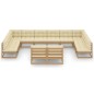 12-tlg. Garten-Lounge-Set Kissen Honigbraun Kiefer Massivholz 12-tlg. Garten-Lounge-Set Kissen Honigbraun Kiefer Massivholz
