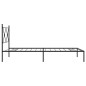 vidaXL Bettgestell mit Kopfteil Metall Schwarz 107x203 cm