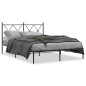 vidaXL Bettgestell mit Kopfteil Metall Schwarz 140x190 cm vidaXL Bettgestell mit Kopfteil Metall Schwarz 140x190 cm