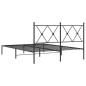 vidaXL Bettgestell mit Kopfteil Metall Schwarz 140x190 cm vidaXL Bettgestell mit Kopfteil Metall Schwarz 140x190 cm