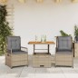 vidaXL 3-tlg. Garten-Essgruppe mit Kissen Beige Poly Rattan vidaXL 3-tlg. Garten-Essgruppe mit Kissen Beige Poly Rattan