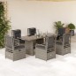 vidaXL 7-tlg. Garten-Essgruppe mit Kissen Hellgrau Poly Rattan vidaXL 7-tlg. Garten-Essgruppe mit Kissen Hellgrau Poly Rattan