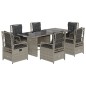 vidaXL 7-tlg. Garten-Essgruppe mit Kissen Hellgrau Poly Rattan vidaXL 7-tlg. Garten-Essgruppe mit Kissen Hellgrau Poly Rattan