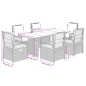 vidaXL 7-tlg. Garten-Essgruppe mit Kissen Hellgrau Poly Rattan vidaXL 7-tlg. Garten-Essgruppe mit Kissen Hellgrau Poly Rattan