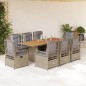 vidaXL 9-tlg. Garten-Essgruppe mit Kissen Beige Poly Rattan vidaXL 9-tlg. Garten-Essgruppe mit Kissen Beige Poly Rattan